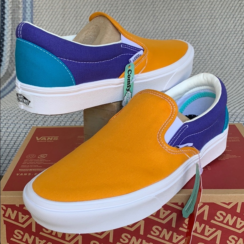 VANS COMFYCUSH SLIP ON MULTI BLOCK MULTI/TRWHT WMN - Picture 5 of 16